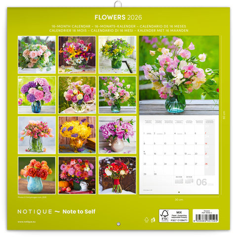 Broschürenkalender Blumen 2026, 30 x 30 cm