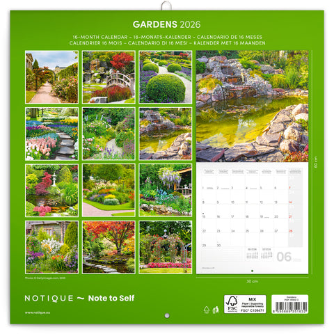 Broschürenkalender Gärten 2026, 30 x 30 cm