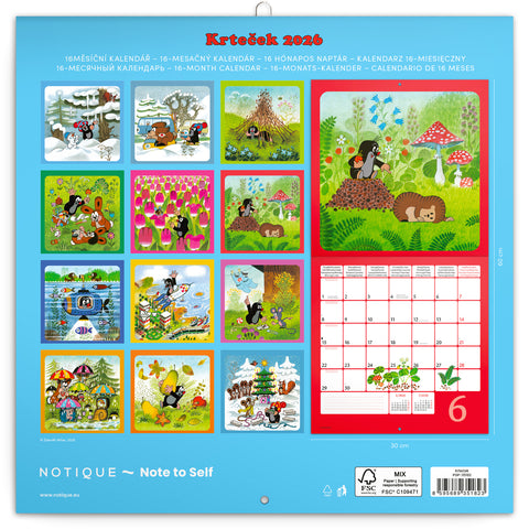 Broschürenkalender Der kleine Maulwurf 2026, 30 x 30 cm