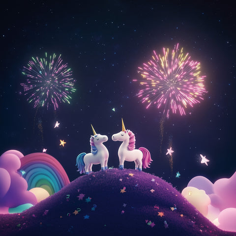 Broschürenkalender Fröhliche Einhörner 2026, 30 x 30 cm