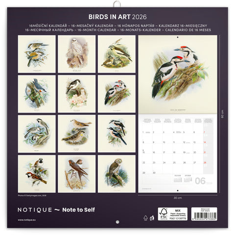 Broschürenkalender Vögelchen 2026, 30 x 30 cm
