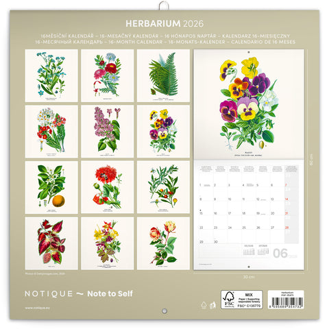 Broschürenkalender Herbarium 2026, 30 x 30 cm