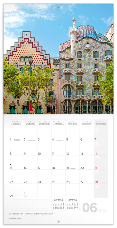 Broschürenkalender Barcelona 2026, 30 x 30 cm
