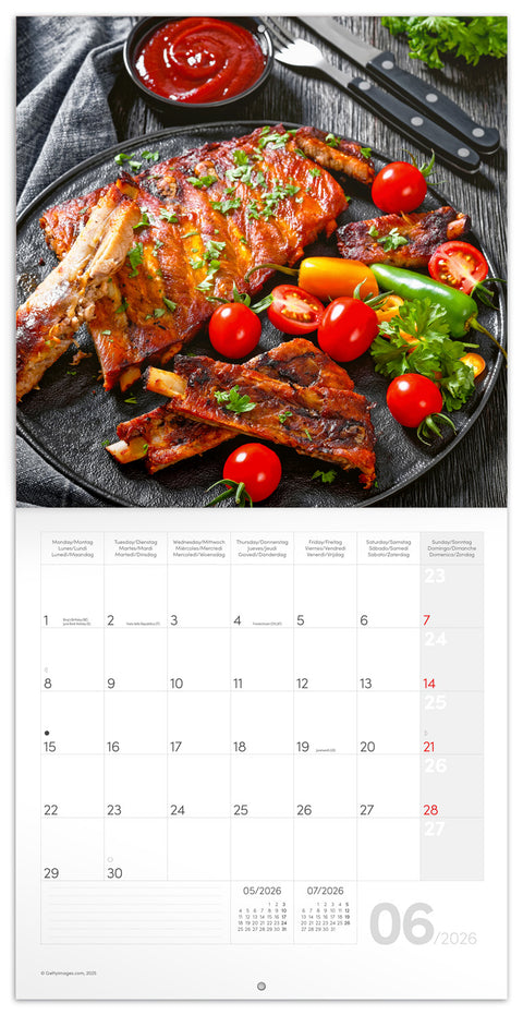 Broschürenkalender Gourmet 2026, 30 x 30 cm