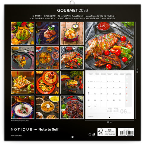 Broschürenkalender Gourmet 2026, 30 x 30 cm