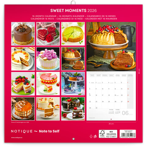 Broschürenkalender Süße Momente 2026, 30 x 30 cm