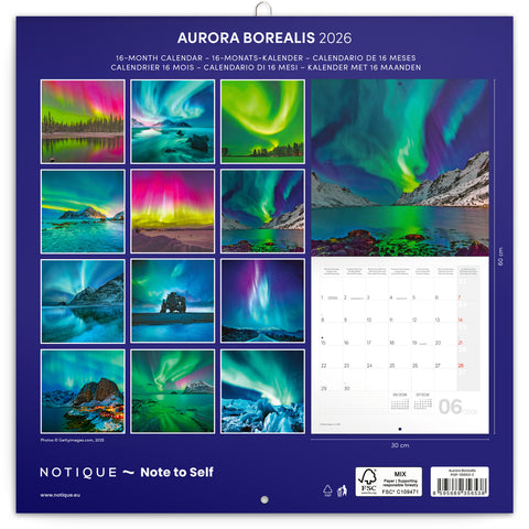 Broschürenkalender Polarlichter 2026, 30 x 30 cm