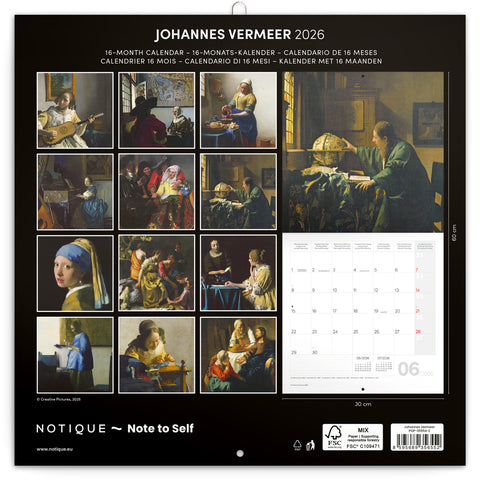 Broschürenkalender Johannes Vermeer 2026, 30 x 30 cm