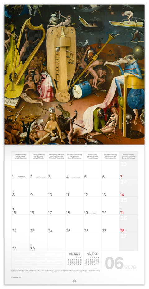 Broschürenkalender Hieronymus Bosch 2026, 30 x 30 cm