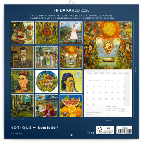 Broschürenkalender Frida Kahlo 2026, 30 x 30 cm