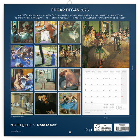 Broschürenkalender Edgar Degas 2026, 30 x 30 cm