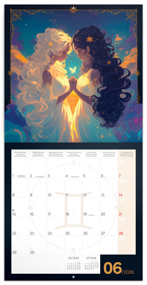 Broschürenkalender Anime Zodiac 2026, 30 × 30 cm