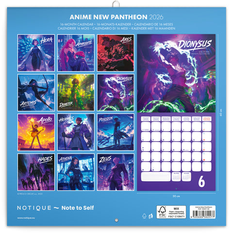 Broschürenkalender Anime New Pantheon 2026, 30 × 30 cm