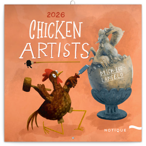 Broschürenkalender Chicken Artists 2026, 30 × 30 cm