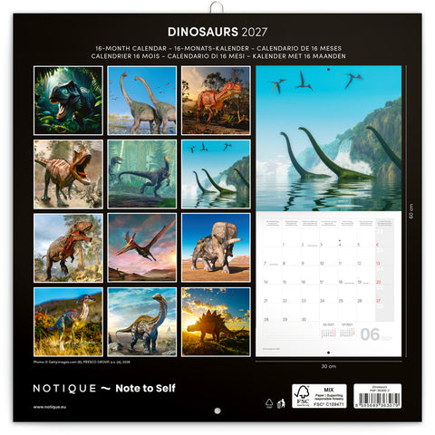 Broschürenkalender Dinosaurs 2027, 30 x 30 cm