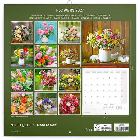 Broschürenkalender Flowers 2027, 30 x 30 cm