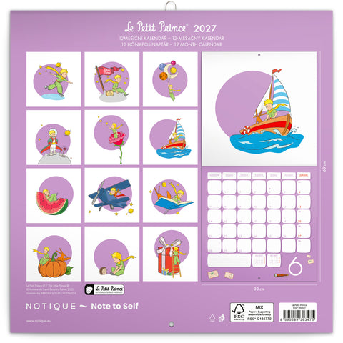 Broschürenkalender Der kleine Prinz 2027, PLASTIC FREE, 30 x 30 cm