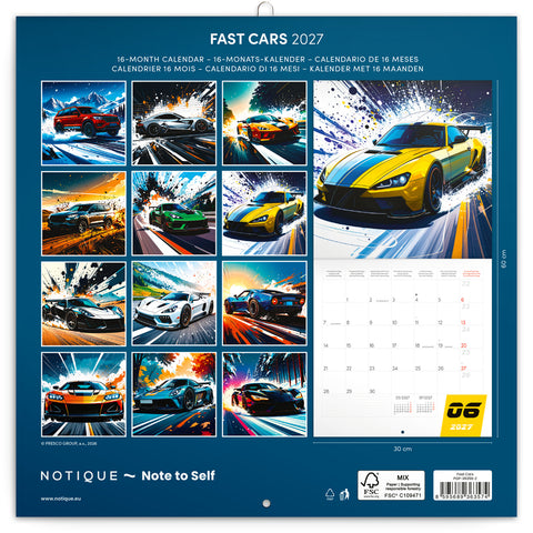 Broschürenkalender Fast Cars 2027, 30 x 30 cm