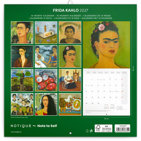 Broschürenkalender Frida Kahlo 2027, 30 x 30 cm