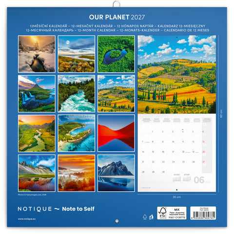 Broschürenkalender Unser Planet 2027, PLASTIC FREE, 30 x 30 cm