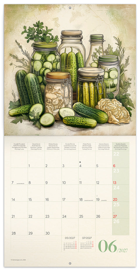 Broschürenkalender Bauernmärkte 2027, PLASTIC FREE, 30 x 30 cm