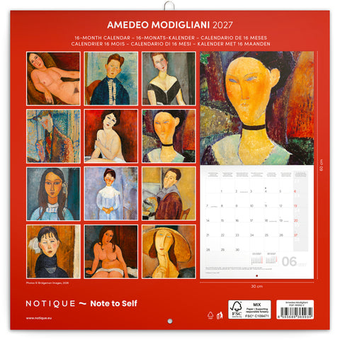 Broschürenkalender Amedeo Modigliani 2027, 30 x 30 cm